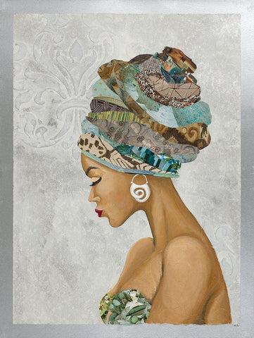 African Goddess on Silver White Modern Wood Framed Art Print with Double Matting by Ritter, Gina