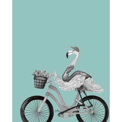 What A Wild Ride On Teal I Black Modern Wood Framed Art Print with Double Matting by Medley, Elizabeth