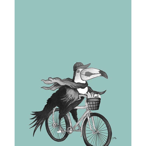 What a Wild Ride on Teal II White Modern Wood Framed Art Print by Medley, Elizabeth