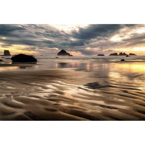 Pacific Low Tide White Modern Wood Framed Art Print by Amos, Andy
