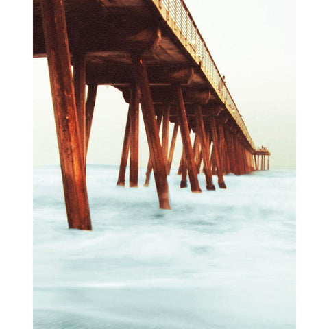 Pacific Pier Black Modern Wood Framed Art Print with Double Matting by Bill Carson Photography