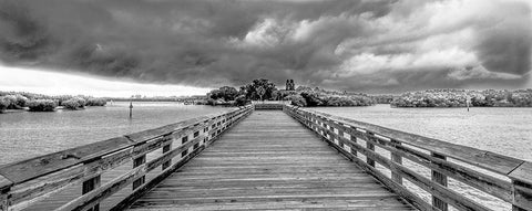 Crossing Bridges Black Ornate Wood Framed Art Print with Double Matting by Bill Carson Photography