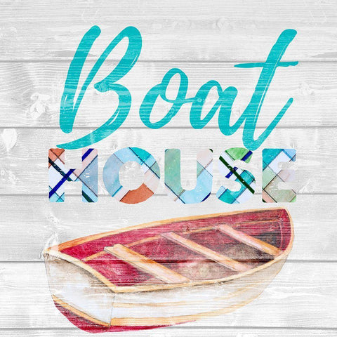 Boat House Black Ornate Wood Framed Art Print with Double Matting by Gaynor, Janice