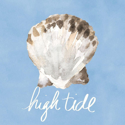 High Tide Shell White Modern Wood Framed Art Print by Loreth, Lanie