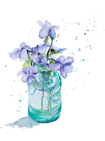 Fresh Little Flower II White Modern Wood Framed Art Print with Double Matting by Pinto, Patricia