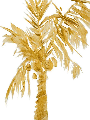 Gold Palms I White Modern Wood Framed Art Print with Double Matting by Loreth, Lanie