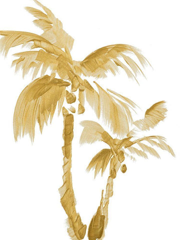 Gold Palms II White Modern Wood Framed Art Print with Double Matting by Loreth, Lanie