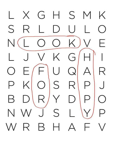 Crossword Puzzle I White Modern Wood Framed Art Print with Double Matting by Quach, Anna