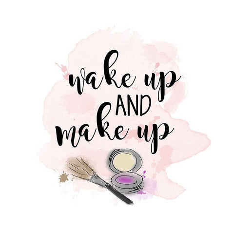 Wake Up and Make Up Gold Ornate Wood Framed Art Print with Double Matting by Quach, Anna