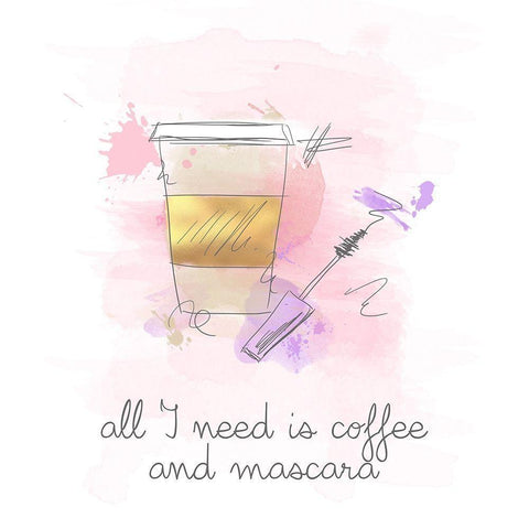 Coffee and Mascara Black Modern Wood Framed Art Print by Quach, Anna