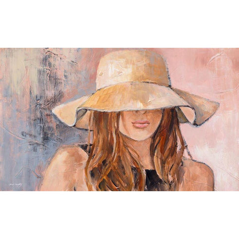 Woman in Hat White Modern Wood Framed Art Print by Loreth, Lanie