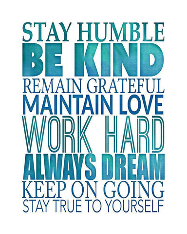 Stay Humble Black Ornate Wood Framed Art Print with Double Matting by SD Graphics Studio