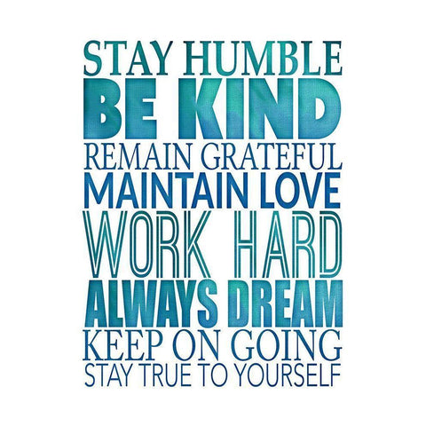 Stay Humble Black Modern Wood Framed Art Print by SD Graphics Studio