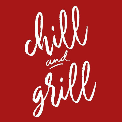 Chill And Grill White Modern Wood Framed Art Print by SD Graphics Studio