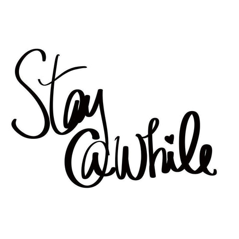 Stay Awhile Black Modern Wood Framed Art Print by SD Graphics Studio