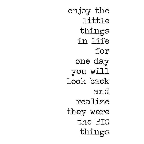 Enjoy the Little Things White Modern Wood Framed Art Print by Quach, Anna