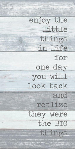 Enjoy the Little Things Black Ornate Wood Framed Art Print with Double Matting by Quach, Anna