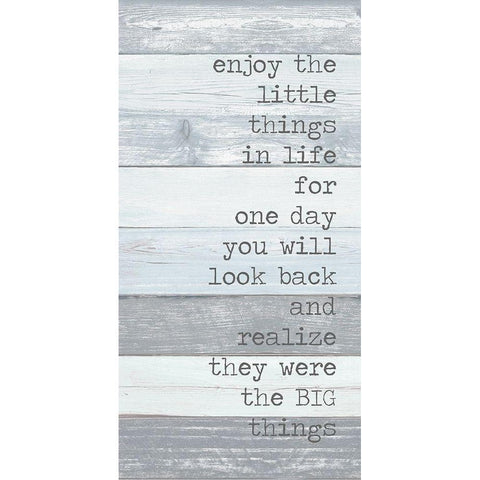 Enjoy the Little Things Black Modern Wood Framed Art Print with Double Matting by Quach, Anna