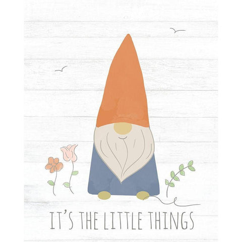 Its the Little Things (Gnome) Black Modern Wood Framed Art Print with Double Matting by Quach, Anna