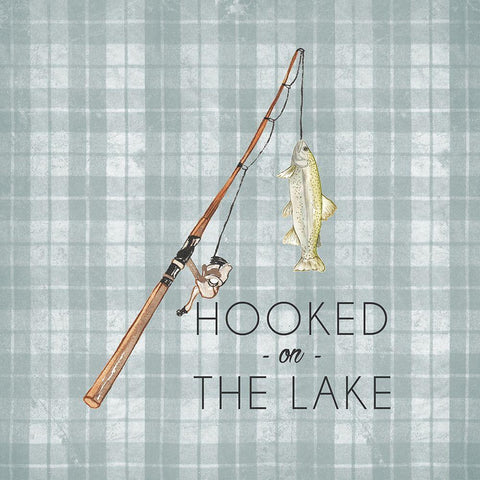 Hooked On The Lake Black Modern Wood Framed Art Print by Medley, Elizabeth