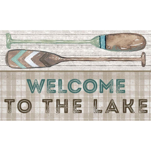 Welcome to the Lake Gold Ornate Wood Framed Art Print with Double Matting by Medley, Elizabeth