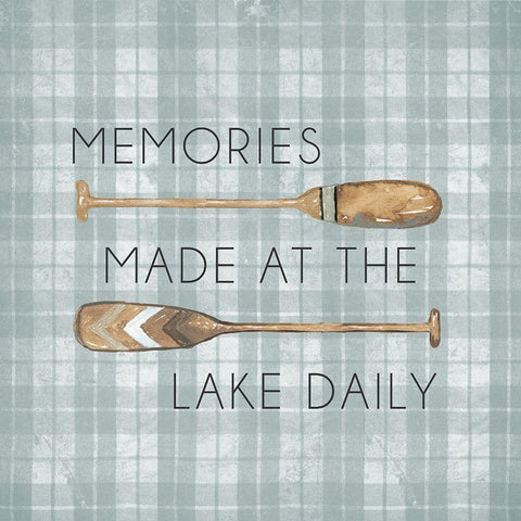 Memories Made At The Lake Daily White Modern Wood Framed Art Print by Medley, Elizabeth