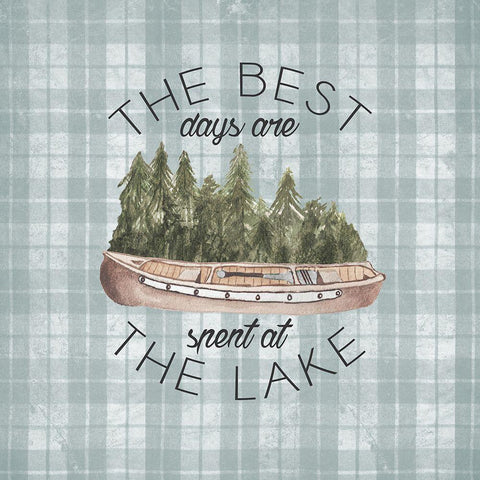 The Best Days Are Spent At The Lake Black Ornate Wood Framed Art Print with Double Matting by Medley, Elizabeth