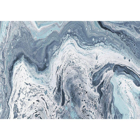 Calm Sea Abstract Black Modern Wood Framed Art Print by DeRice, Julie