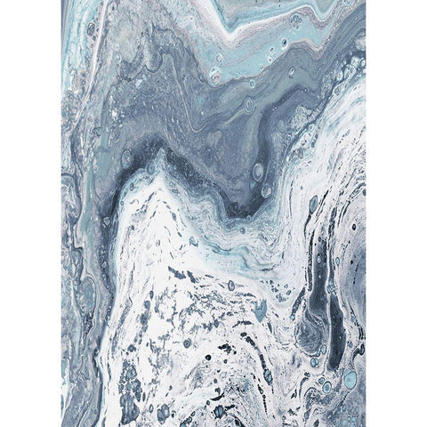 Blue Oil Spill I Black Modern Wood Framed Art Print with Double Matting by DeRice, Julie