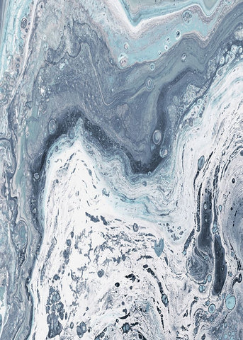 Blue Oil Spill I Black Ornate Wood Framed Art Print with Double Matting by DeRice, Julie