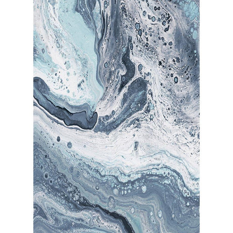 Blue Oil Spill II Black Modern Wood Framed Art Print by DeRice, Julie