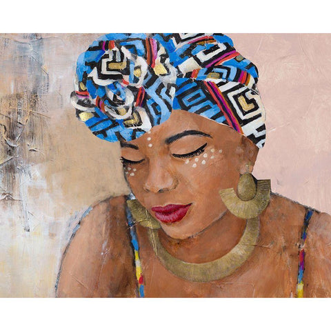 Adorned African Woman White Modern Wood Framed Art Print by Loreth, Lanie