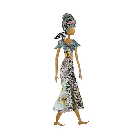 Xhose Headwrap Woman White Modern Wood Framed Art Print by Ritter, Gina