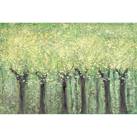 Live Green Trees Black Modern Wood Framed Art Print with Double Matting by Gonzalez, Roberto