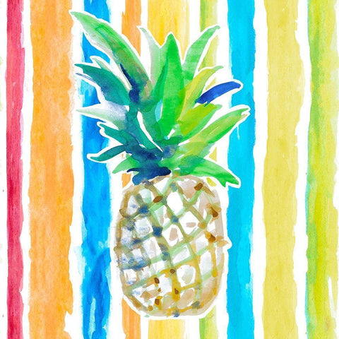 Vibrant Pineapple II White Modern Wood Framed Art Print by Loreth, Lanie