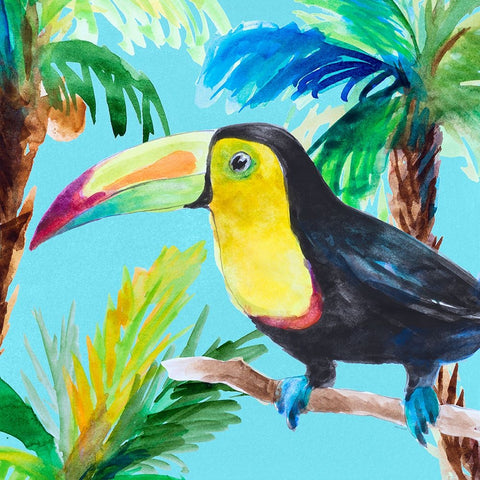 Tropical Tucan I Black Ornate Wood Framed Art Print with Double Matting by Loreth, Lanie