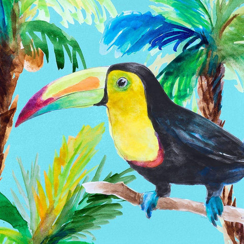 Tropical Tucan I Black Modern Wood Framed Art Print with Double Matting by Loreth, Lanie