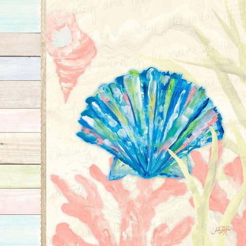 Pastel Coastal II Black Modern Wood Framed Art Print by DeRice, Julie