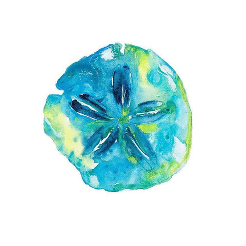 Deep Blue Sand Dollar Black Modern Wood Framed Art Print by DeRice, Julie