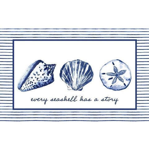 Every Seashell Has A Story Gold Ornate Wood Framed Art Print with Double Matting by Gaynor, Janice
