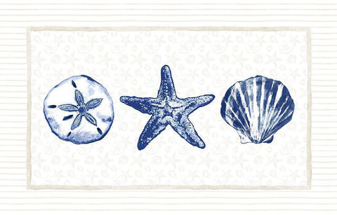 Blue Ocean Collection White Modern Wood Framed Art Print with Double Matting by Gaynor, Janice