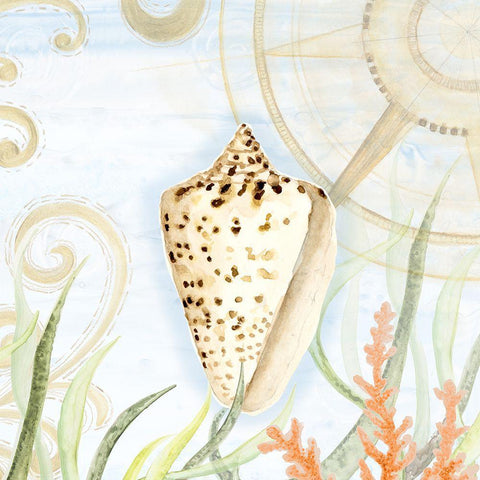 Coastal Navigate I White Modern Wood Framed Art Print by Gaynor, Janice