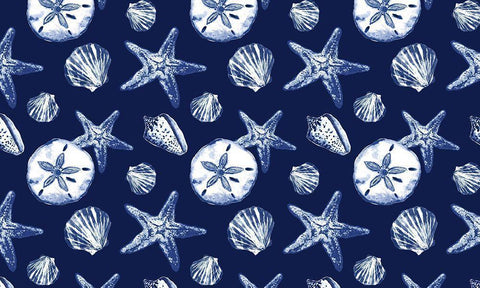Deep Ocean Treasures White Modern Wood Framed Art Print with Double Matting by Gaynor, Janice