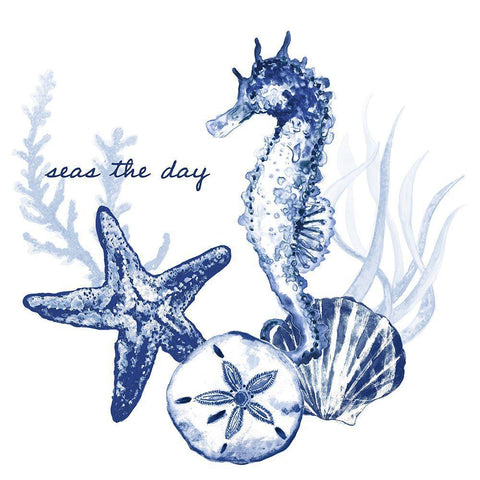 Seas The Day White Modern Wood Framed Art Print with Double Matting by Gaynor, Janice
