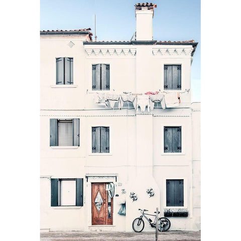 Quiet Mediterranean Village Gold Ornate Wood Framed Art Print with Double Matting by Amos, Andy
