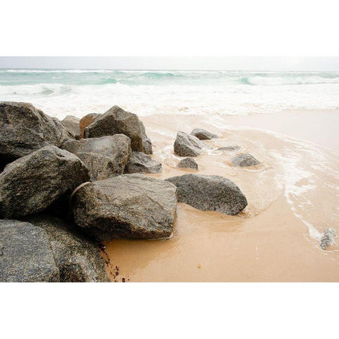 Beachy Shores Black Modern Wood Framed Art Print with Double Matting by Bill Carson Photography