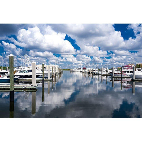 Boat Pier Black Modern Wood Framed Art Print by Bill Carson Photography