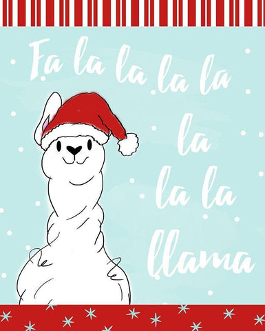 Fa La Llama White Modern Wood Framed Art Print with Double Matting by Quach, Anna