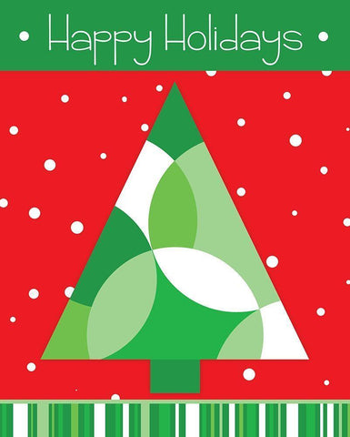 Happy Holidays White Modern Wood Framed Art Print with Double Matting by Quach, Anna