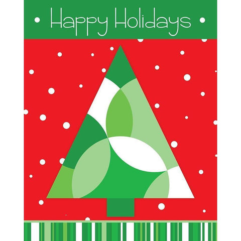 Happy Holidays Black Modern Wood Framed Art Print by Quach, Anna